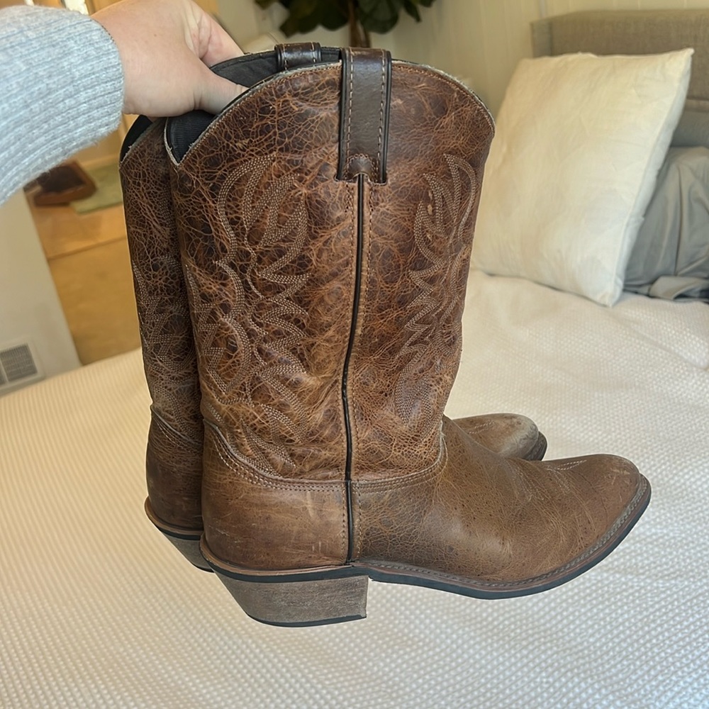 Abilene Men's Brown Leather Western Cowboy Boots Size 13 B Narrow